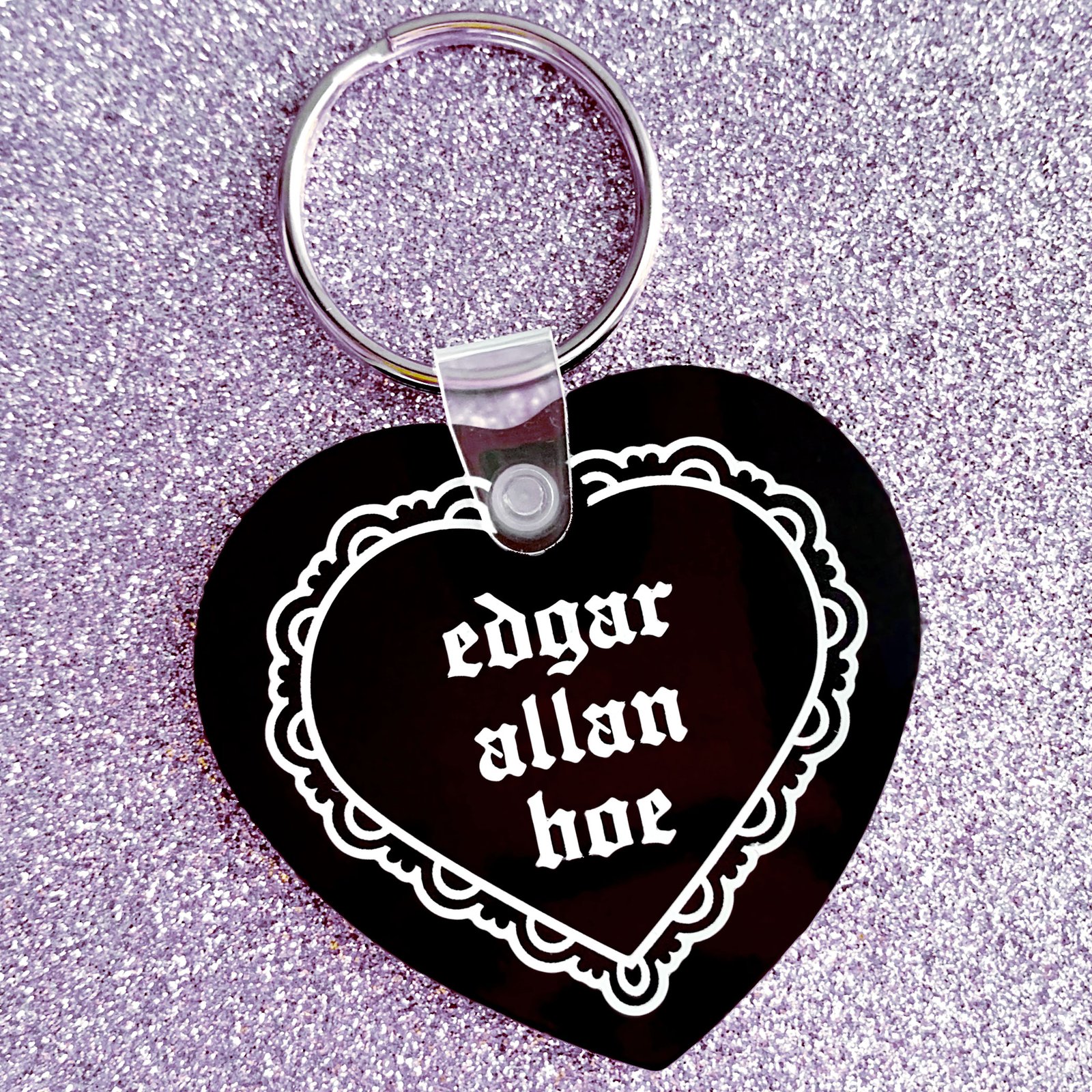 Edgar Allan Hoe Heart Keychain | krystan saint cat