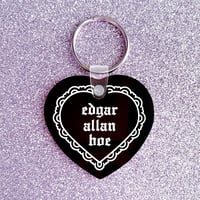 Image 3 of Edgar Allan Hoe Heart Keychain