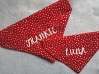 Image 1 of Red Polka Dot Dog Bandana