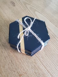 Image 2 of Blackened Gold Coasters