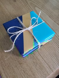 Image 2 of Blue Gold Split Coasters