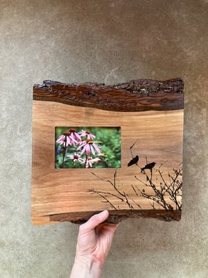Image of Black Birds Walnut Slab Frame