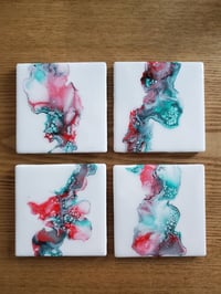 Image 1 of Crimson and Green Coasters