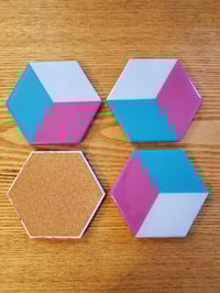 Image 3 of Pink and Teal Split Coasters