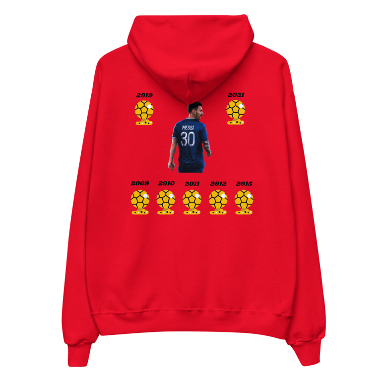 Messi Ballon d'Or Hoodie Red Image 2