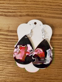 Image 2 of Black and Red Earrings