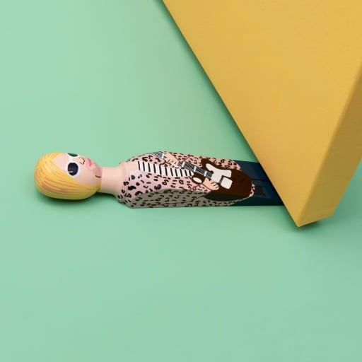 Door Stop 'Kurty' Hand Painted Wood