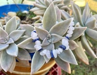 Image 1 of Rose Quartz/ Lapiz Lazuli Beaded Bracelet