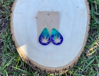 Purple/Teal Marijuana Resin Earring