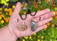Image 1 of Crystal Wire Wrapped Necklace: Agate