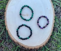 Image 2 of Malachite / Black Onyx / Purple Jasper Bead Bracelets