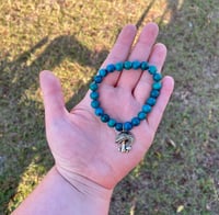 Image 2 of Turquoise Mushroom Charm Bracelet