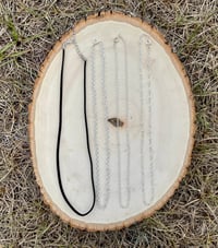 Image 3 of Crystal Wire Wrapped Necklace: Green Aventurine, Petrified Wood and Rose Quartz