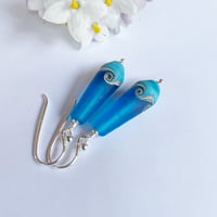 Image 2 of Aqua Tapered Drops Earrings