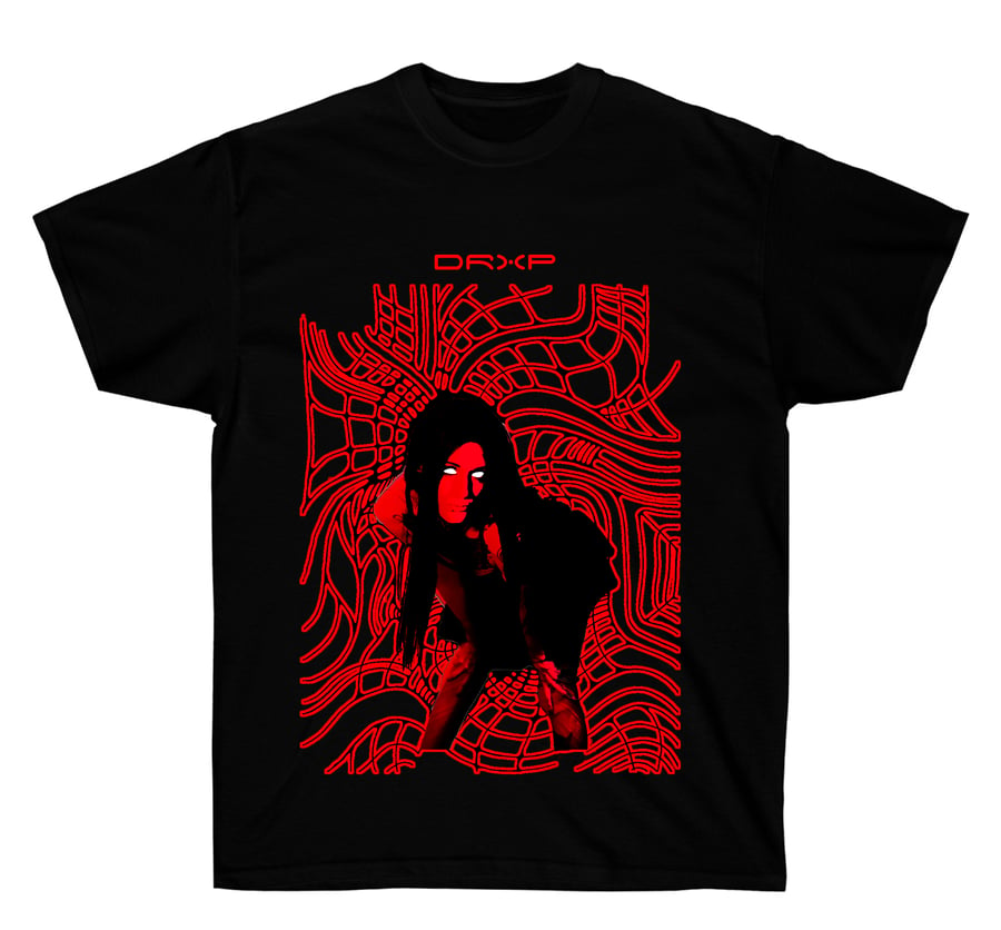 Image of GIRL TEE BLACK AND RED 