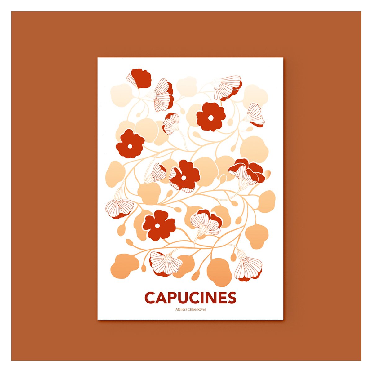 Affiche capucines oranges