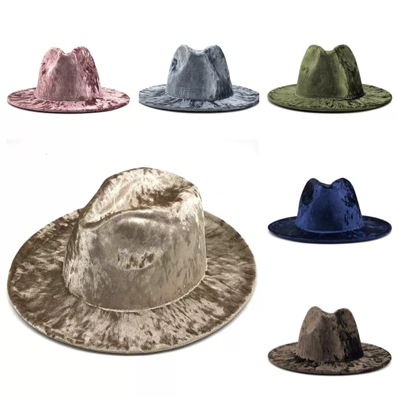 Navy Blue Velvet Fedora Hat | Be 