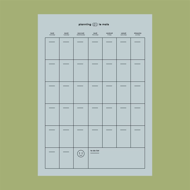 Planning perpétuel • mois