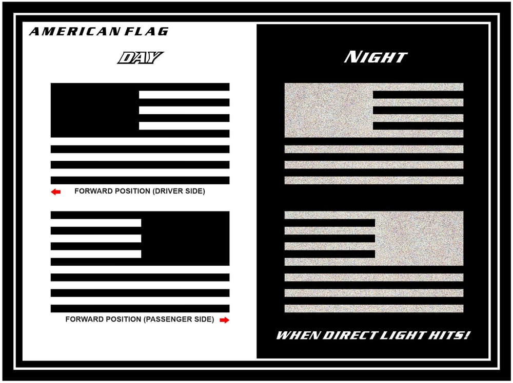 Image of BLACK REFLECTIVE AMERICAN FLAG