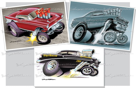 Image of "Gasser Pack" Print Set: Includes "High Octane", High Velocity" and "King's Ransom" 18 x 12" Prints