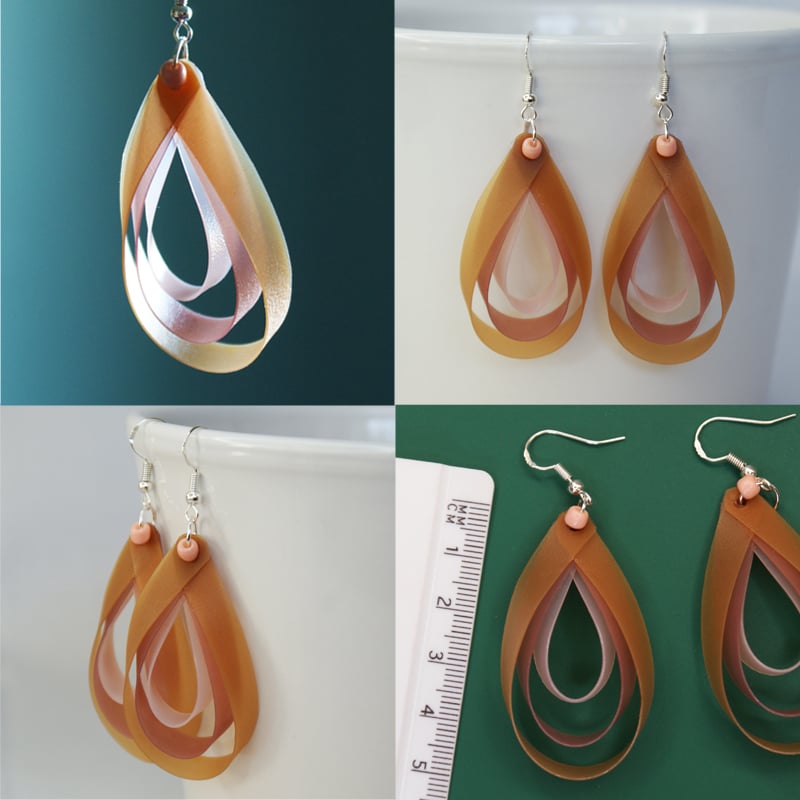 Image of Looped Earrings - autumn shades