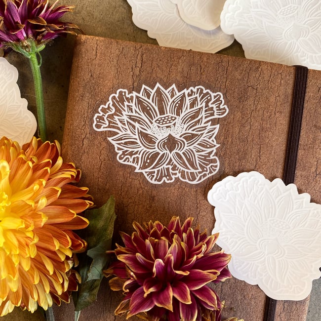 Transparent Lotus Sticker
