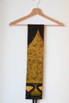 Cintura obi gialla e nera in tessuto wax africano