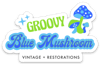 GROOVY BLUE MUSHROOM Die Cut Logo Sticker - 3" x 1.89"