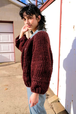 Image of Perth Cardigan Limited Merino Wool (shown in Belgium Chocolate- more colours)