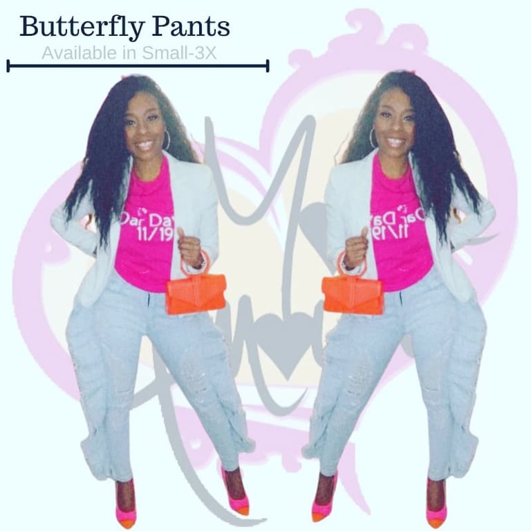 Distressed Butterfly Jeans