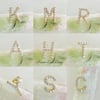 14K solid gold diamond initial stud earnings (A-Z)