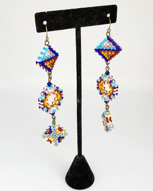 Image of Beaded Sunny day charm earrings 