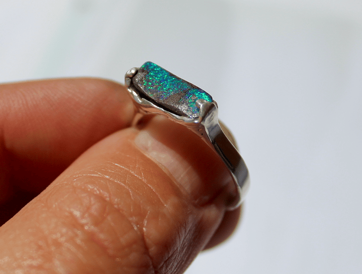 Image of Boulder Opal Bar ring