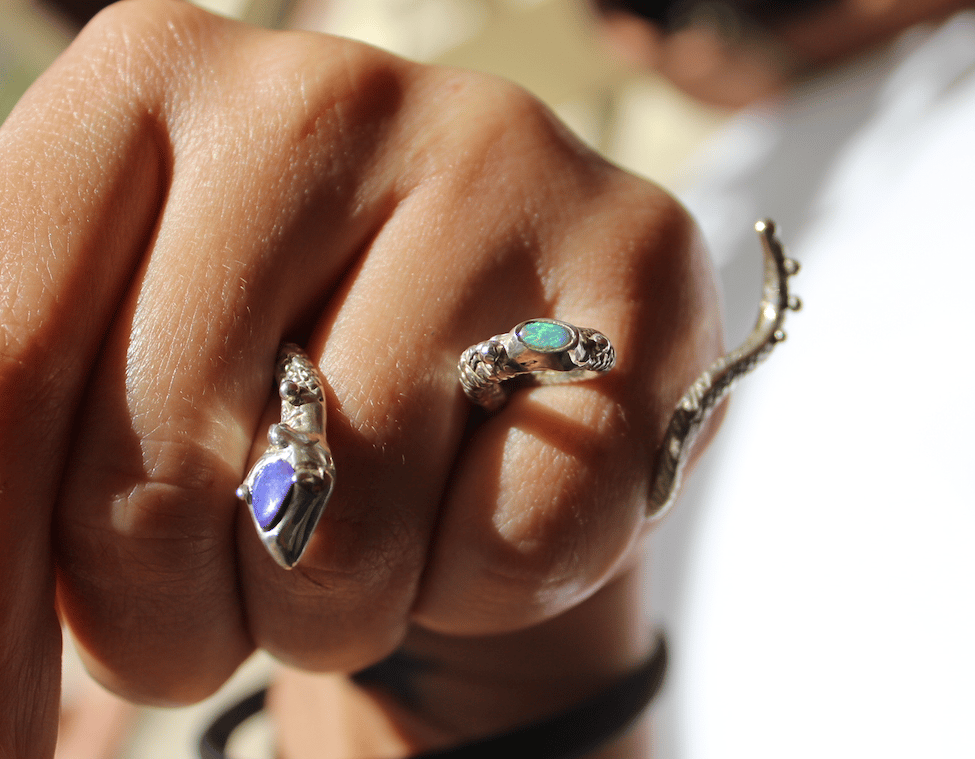 Image of Opal wrap around ring - Adjustable Knuckle Duster