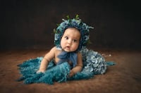 Image 2 of Round Curly Blanket & Set, Dark Teal 