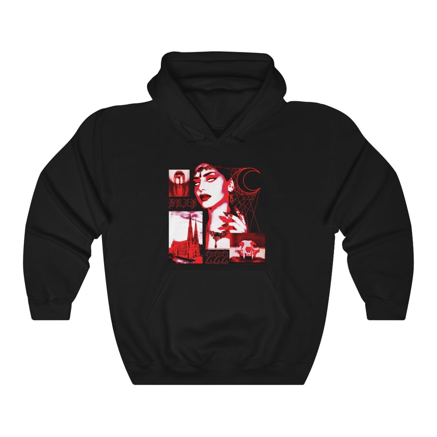 Image of BLOOD LUST HOODIE RED BLACK