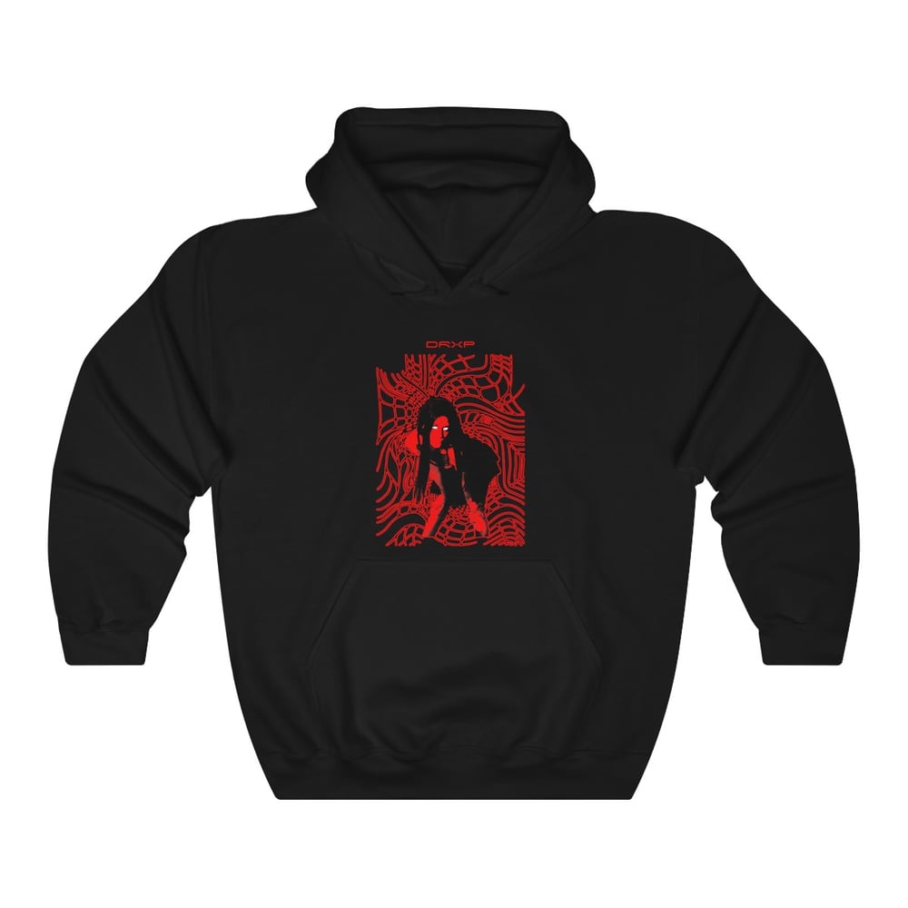 Image of GIRL HOODIE BLACK AND RED