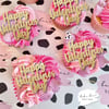 Happy Valentines Day - glitter toppers x6