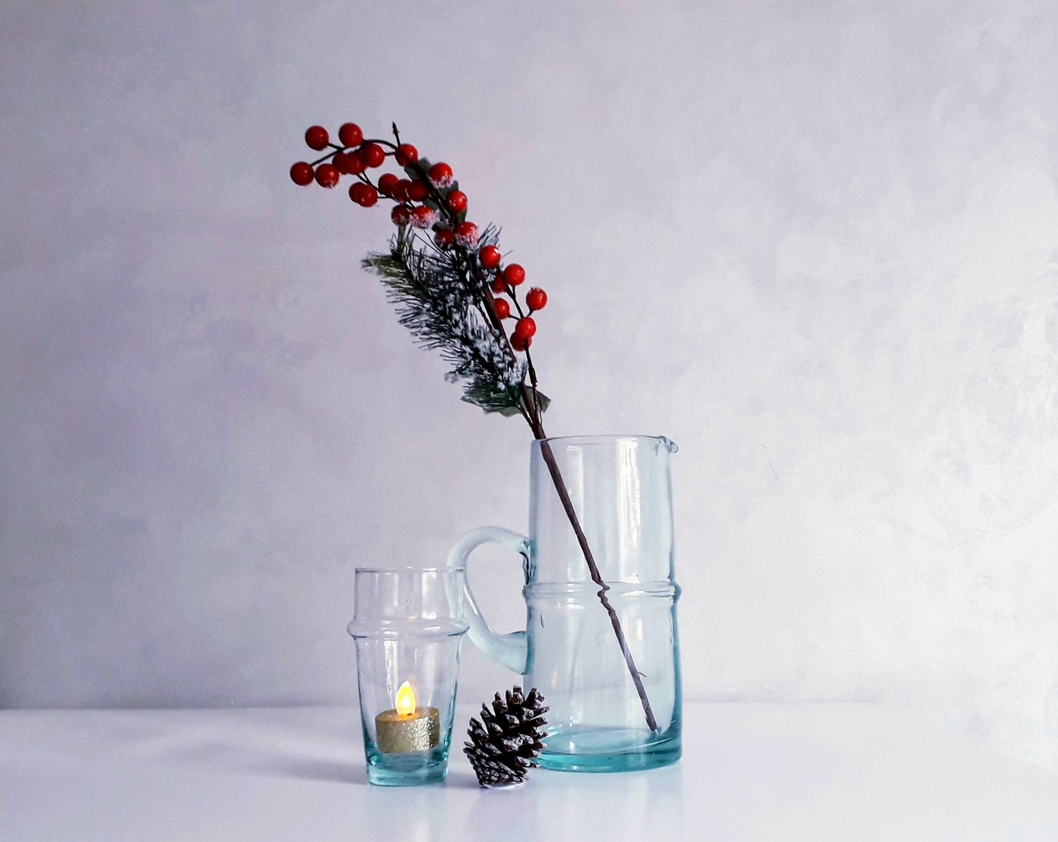 Image of HANDBLOWN BELDI PITCHER 