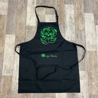 Image 2 of Black Neon Green Print Apron