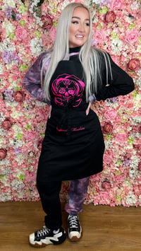 Image 1 of Black Neon Pink Print Apron