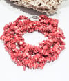 3 Row Twisted Coral Chop Necklace 