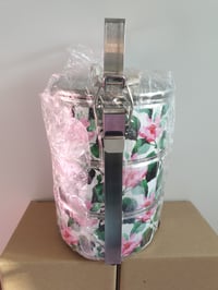 Image 2 of 3 tier tiffin carrier- Hibiscus design