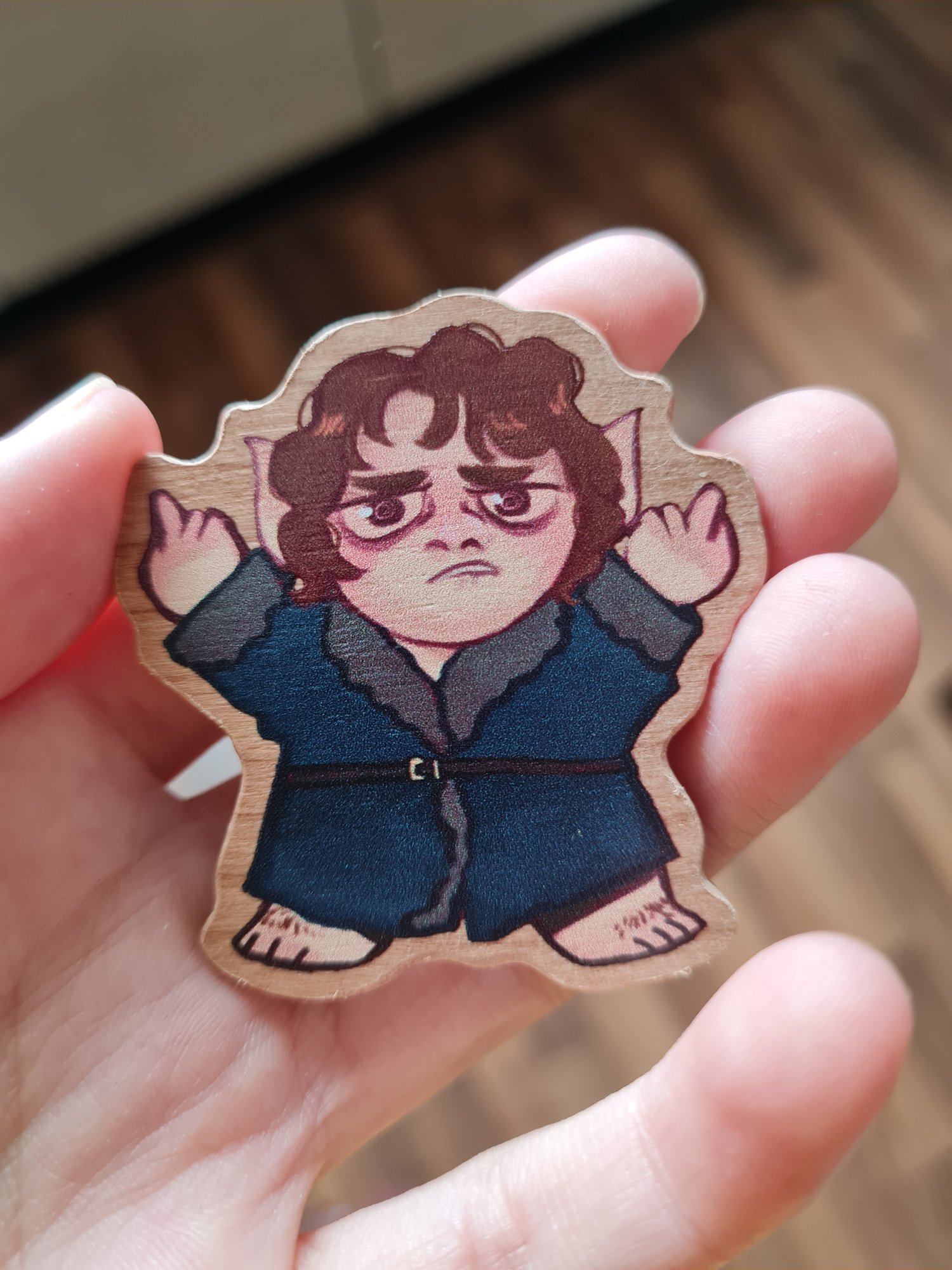 Bilbo Baggins | The Hobbit | Wooden pin badge | holykhepri