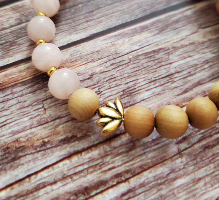 Pink Jade Lotus Bracelet Image 2