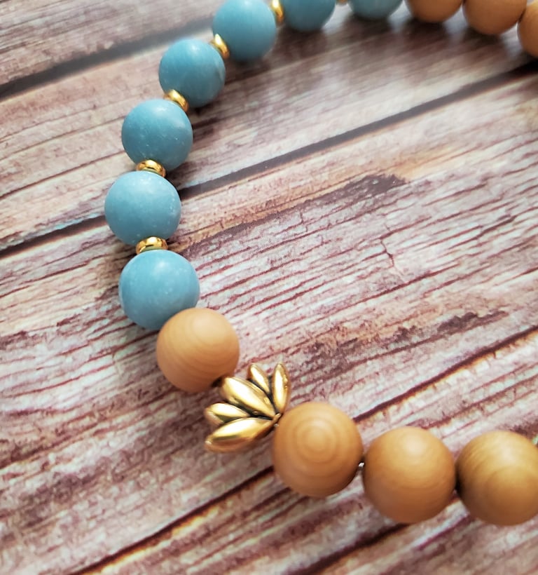 Blue Agate Lotus Bracelet Image 2