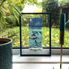 WAVE PROJECT TURQUOISE SEA - FRAMED, ONE OF A KIND, ACRYLIC GLASS SCREEN PRINT