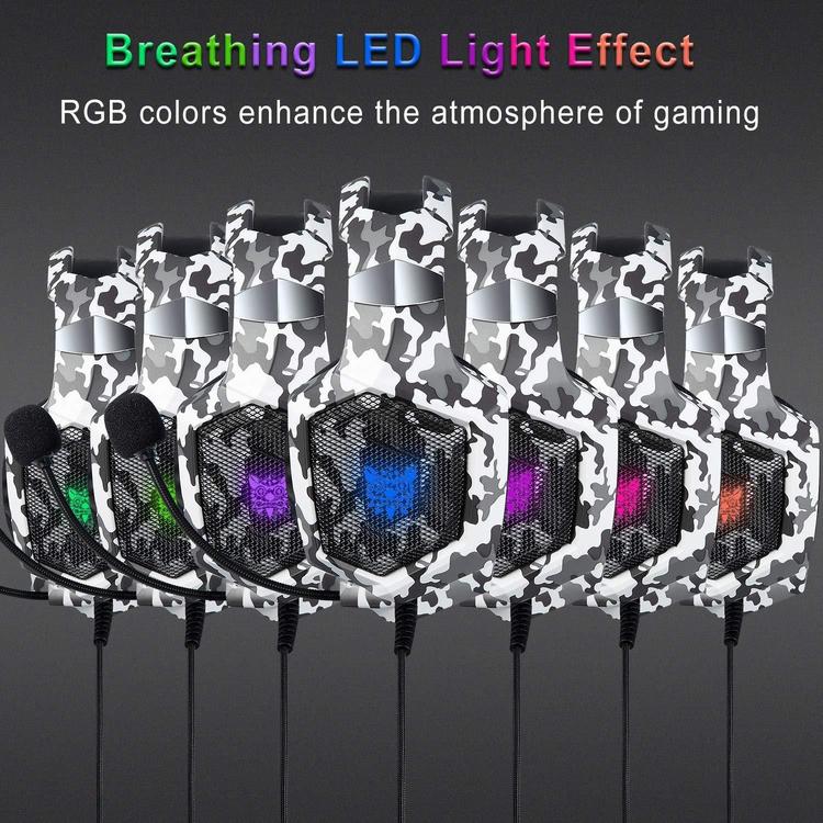 K8 Camouflage Headset Rgb Wired Gaming Headset