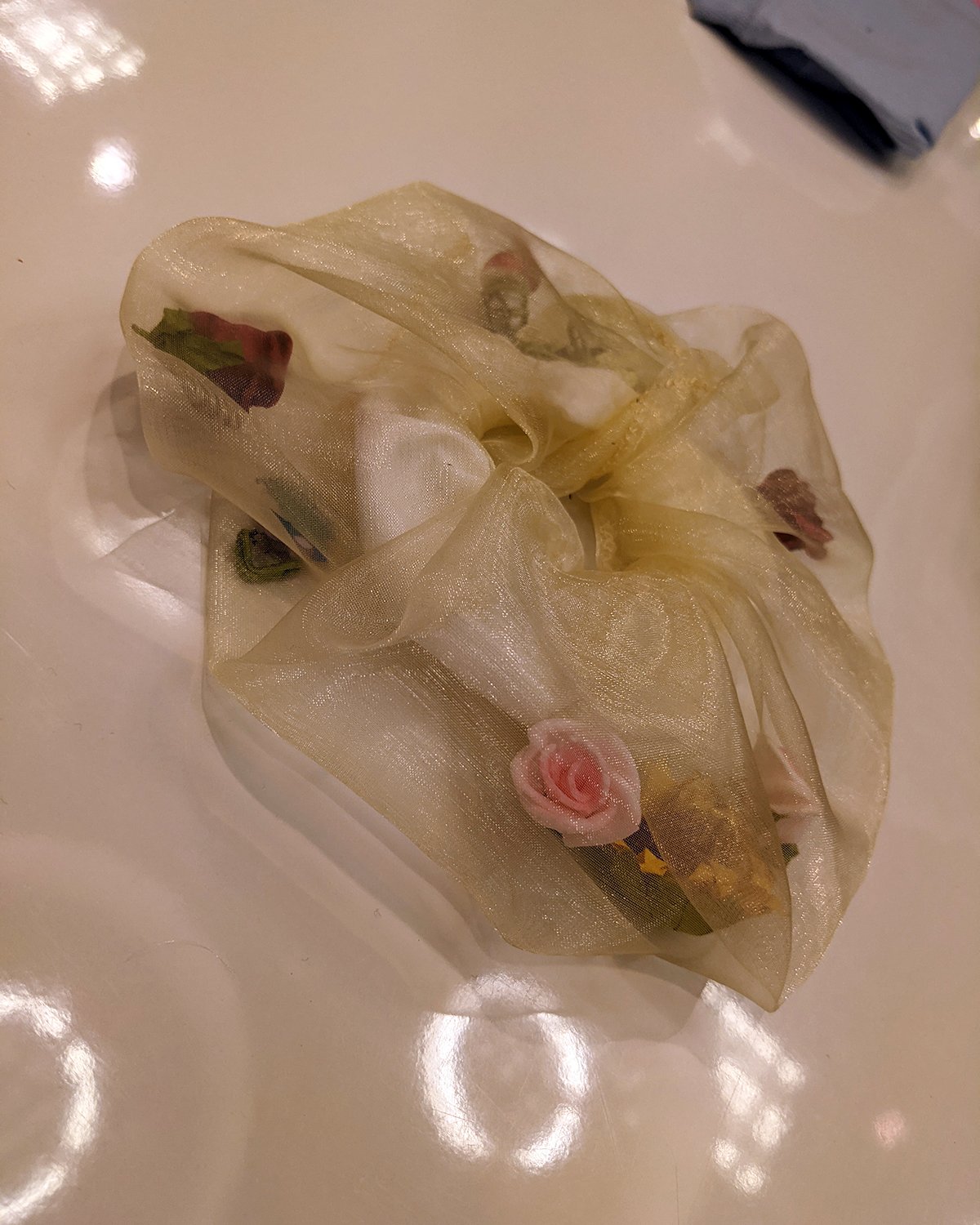 Image of CATCALL Flower Filled Oversized Organza Scrunchie