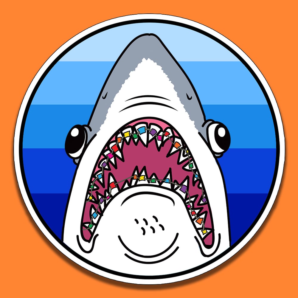 Image of Shark with Braces Sticker